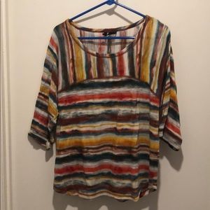 3/4 sleeved multi-colored top